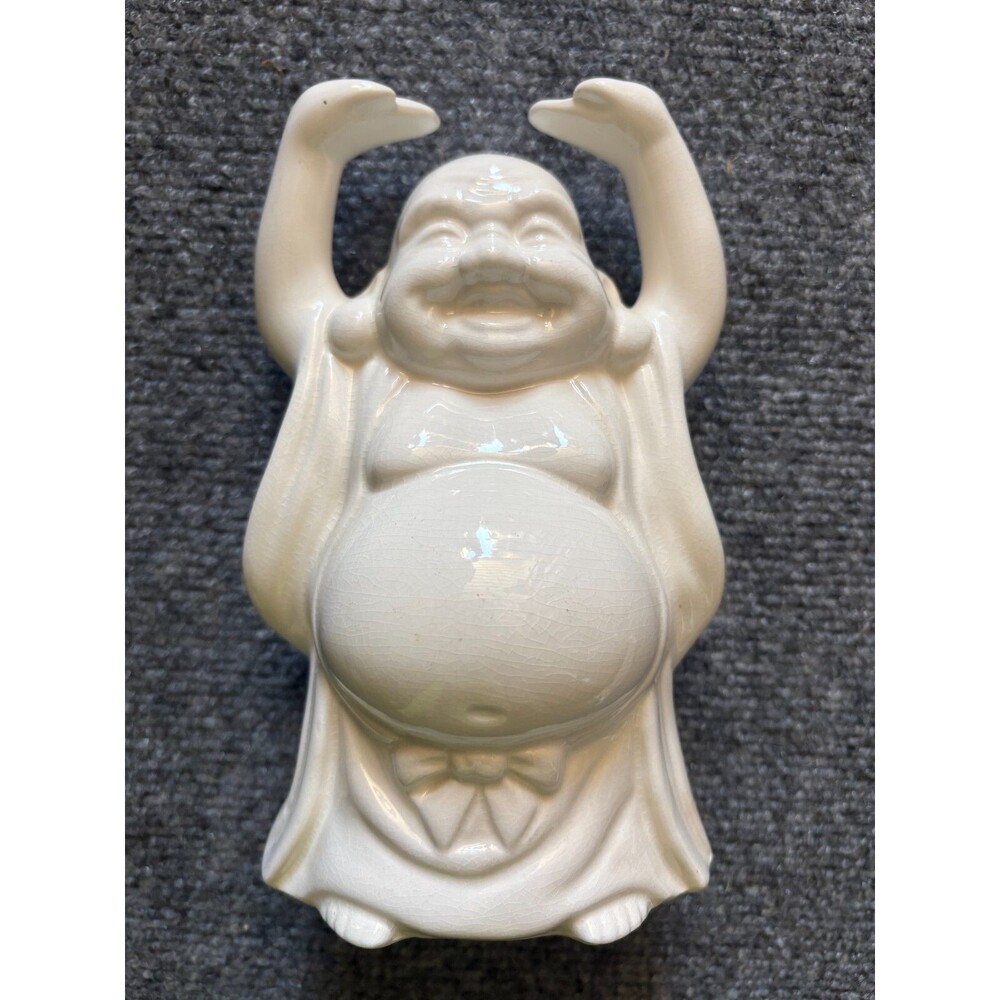 Vintage Benihana of Tokyo Smiling Buddha Cup Japan White Cup 7" Hands Up